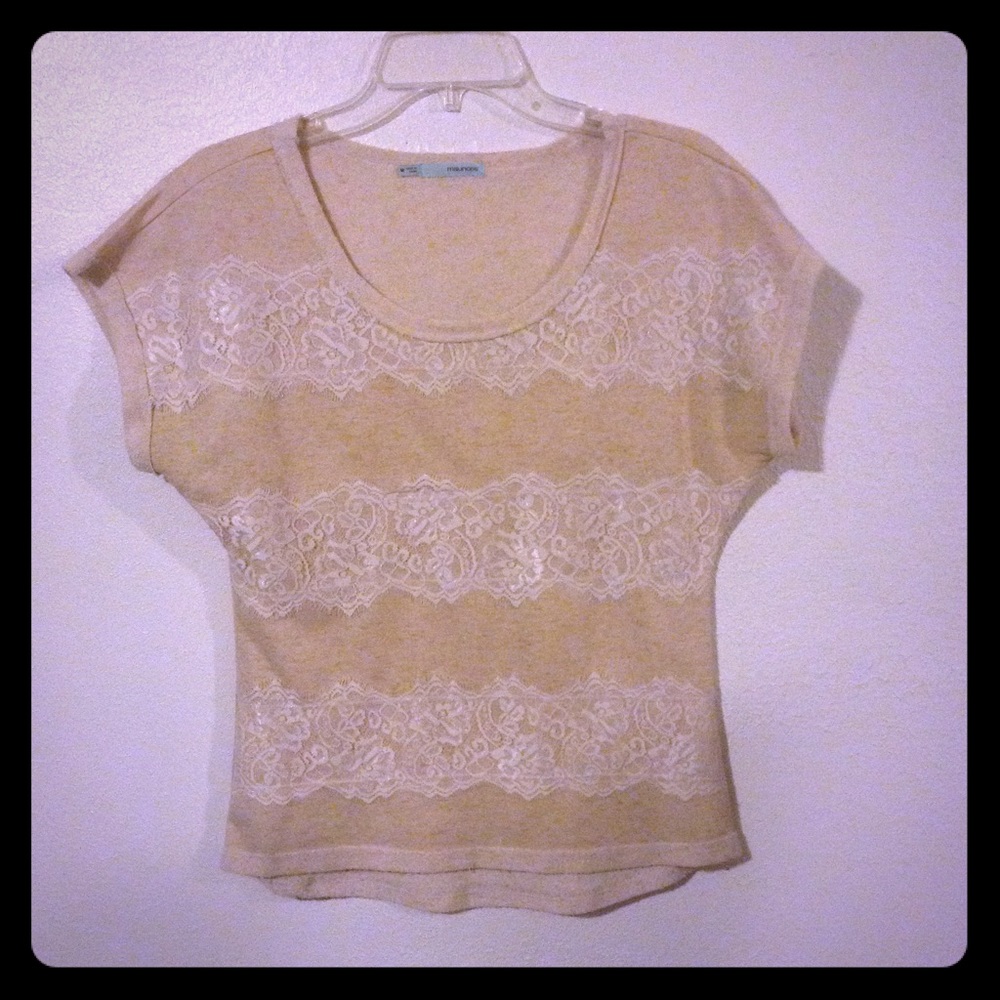 Lace Embellished T-shirt Top